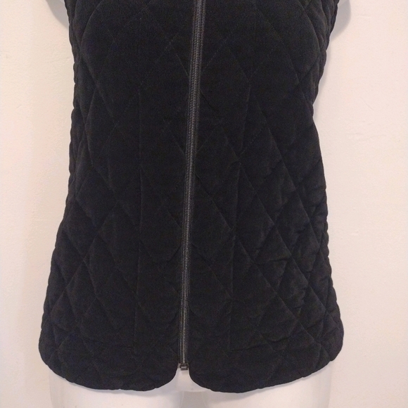 Chico's - Travelers Rib Trim Quilted Vest Black - Picture 5 of 14